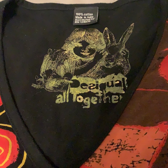 GORGEOUS DESIGUAL BLACK/RED MIDI DRESS XS - Picture 2 of 4